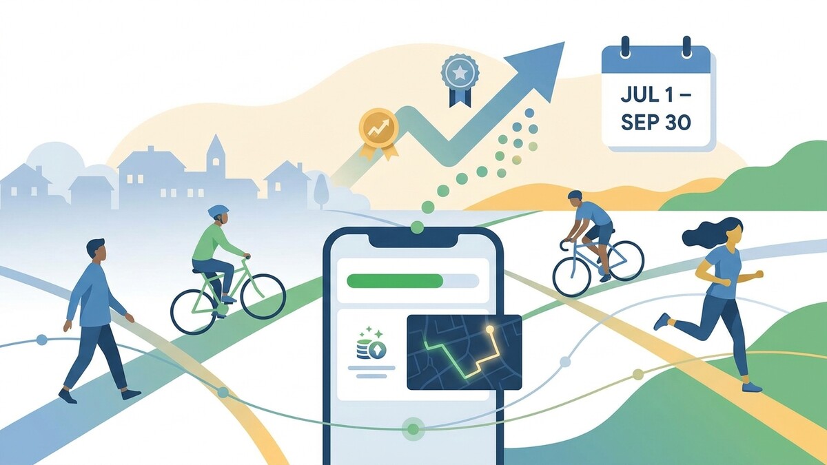 Sportliche Aktivitäten und App-Nutzung im Sommer: Laufen, Radfahren und Gehen