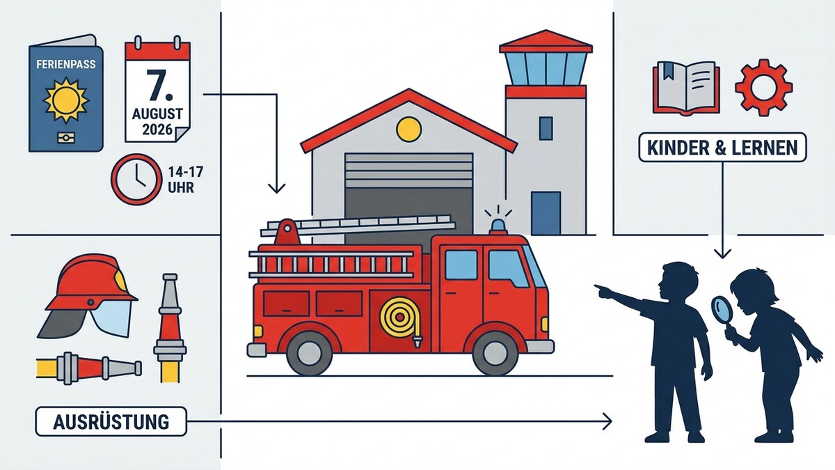 Feuerwehr und Ausrüstung für Kinder & Lernen am 7. August 2026.