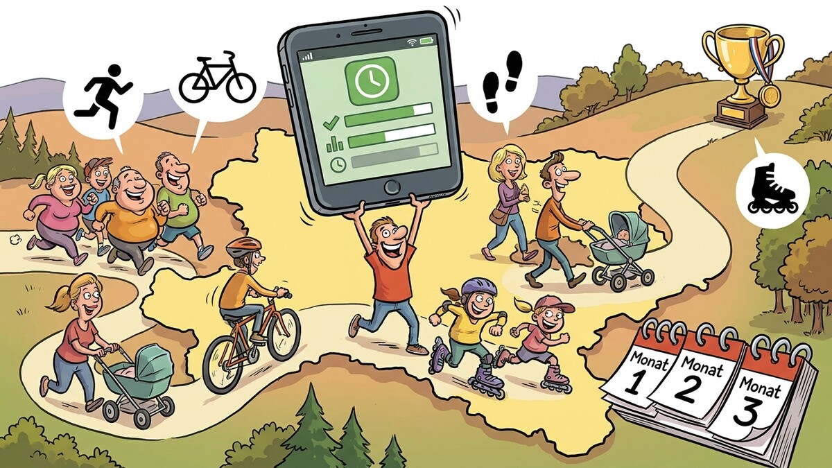 Sportliche Aktivitäten in Österreich: Laufen, Radfahren, Inlineskaten und Spaziergänge mit Kinderwagen.