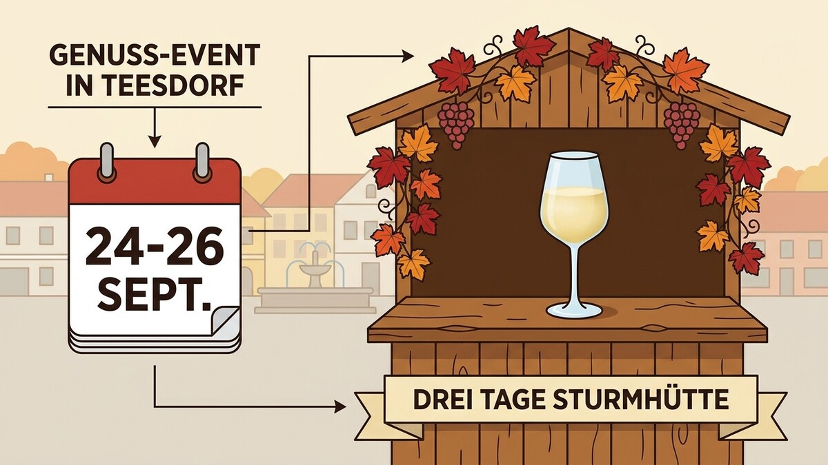 Genuss-Event in Teesdorf: 24.-26. Sept. mit Sturmhütte und Wein