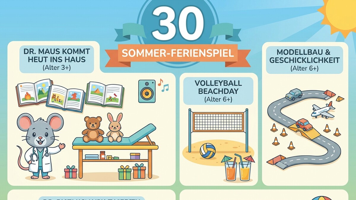 Sommer-Ferispiel: Dr. Maus kommt ins Haus, Volleyball Beachday, Modellbau