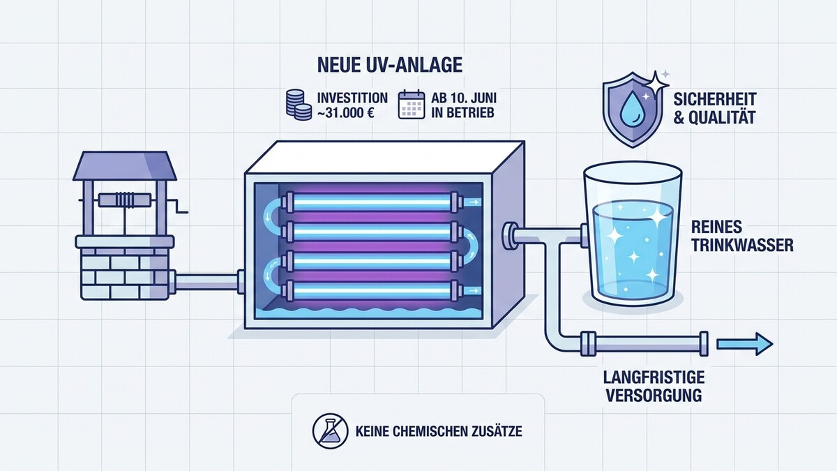 UV-Anlage für reines Trinkwasser mit Investition von 31.000 € ab 10. Juni in Betrieb