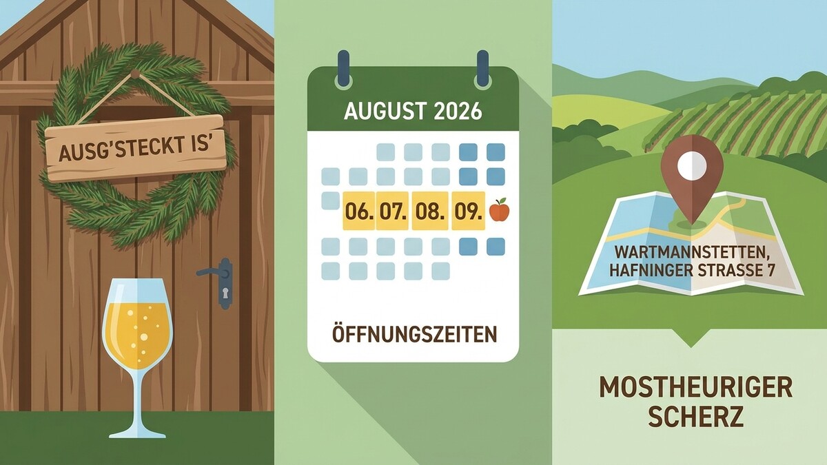 Mostheuriger Scherz: Ausg'steckt is' am 6. bis 9. August 2026 in Wartmannstetten