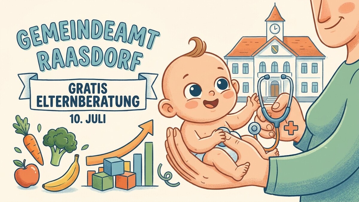 Gemeindeamt Raasdorf: Gratis Elternberatung am 10. Juli mit Baby und Arztkoffer