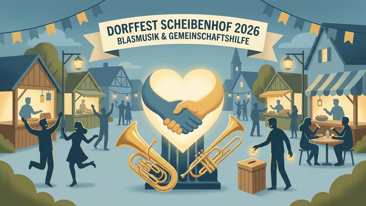 Dorffest Scheibenhof 2026: Blasmusik und Gemeinschaftshilfe mit Herz und Händedruck