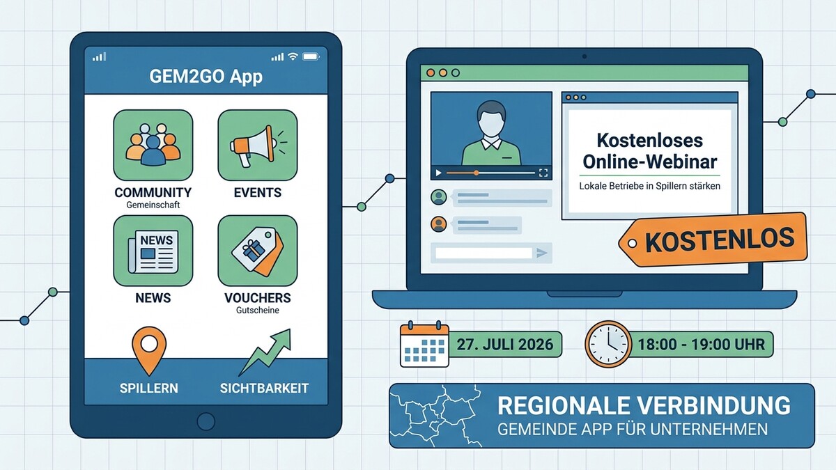GEM2GO App mit Online-Webinar für lokale Betriebe in Spillern am 27. Juli 2026