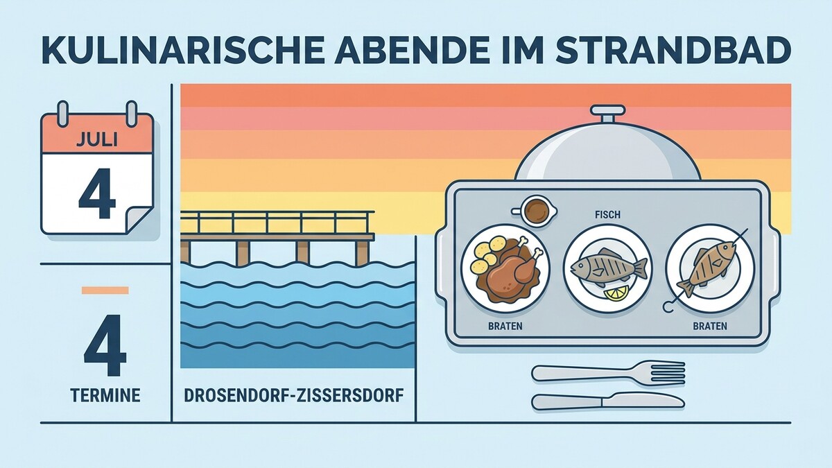 Kulinarische Abende im Strandbad Drosendorf-Zissersdorf am 4. Juli mit Braten und Fisch