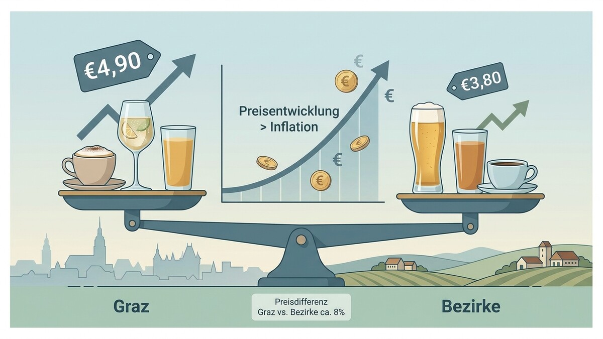 Preisentwicklung: Kaffee und Getränke in Graz teurer als in den Bezirken