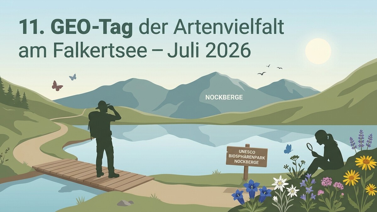 GEO-Tag der Artenvielfalt am Falkertsee, Nockberge, mit Wanderer und Forscherin