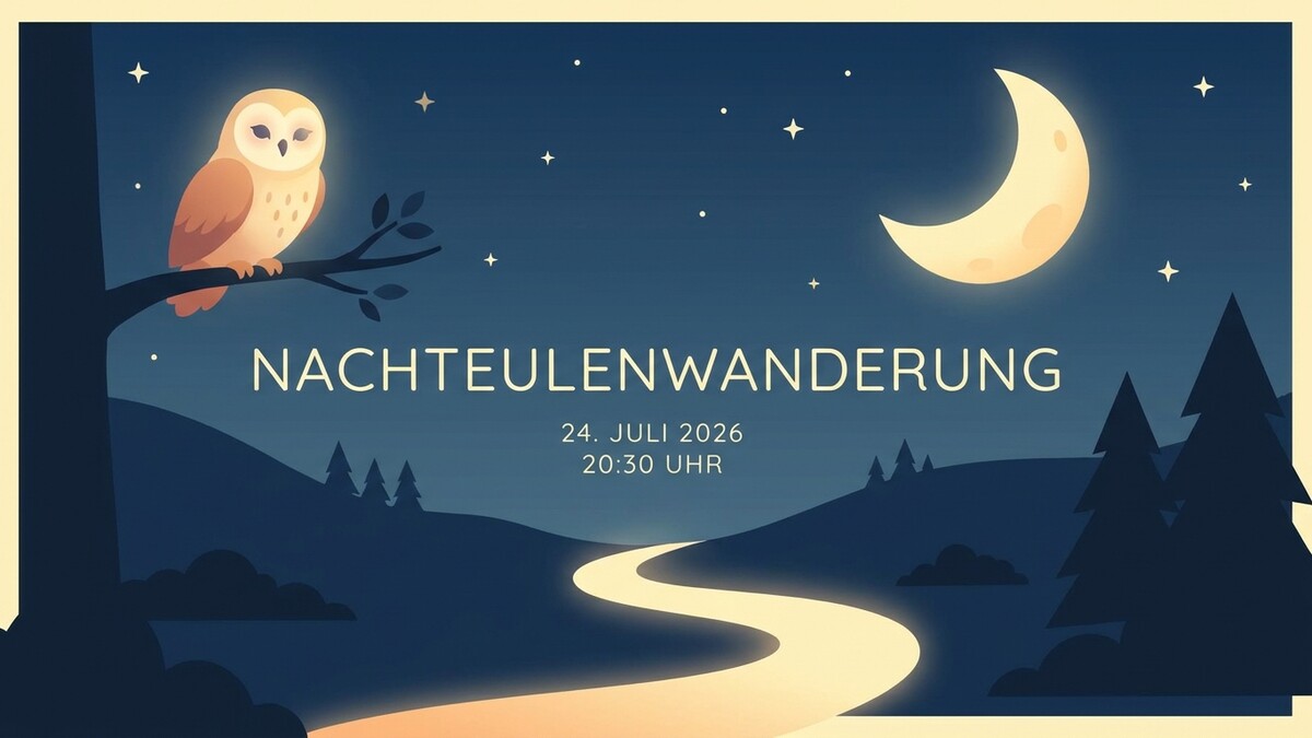Nachteulenwanderung am 24. Juli 2026 um 20:30 Uhr mit Eule im Mondlicht
