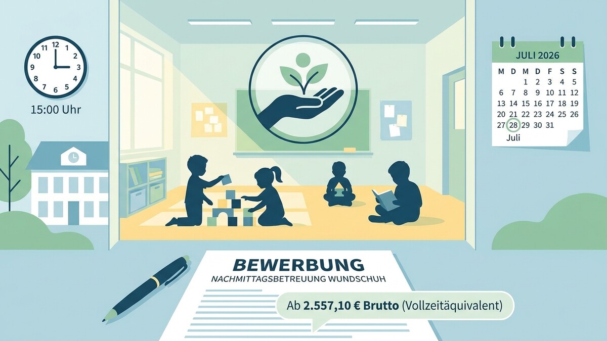 Nachmittagsbetreuung Wundschuh: Bewerbung mit 2.557,10 € Brutto im Juli 2026
