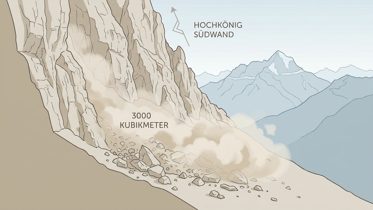 Felssturz an der Hochkönig Südwand mit 3000 Kubikmetern Gestein