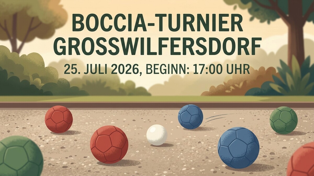 Boccia-Turnier Grosswilfersdorf am 25. Juli 2026, Beginn 17:00 Uhr, mit Spielbällen