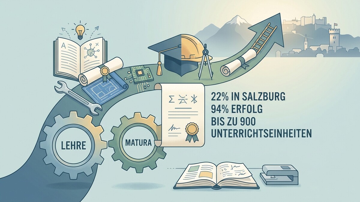 Matura und Lehre in Salzburg: 22% Erfolg, 900 Unterrichtseinheiten