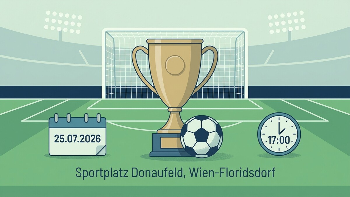Fußballspiel am 25.07.2026 um 17:00 Uhr im Sportplatz Donaudfeld, Wien-Floridsdorf