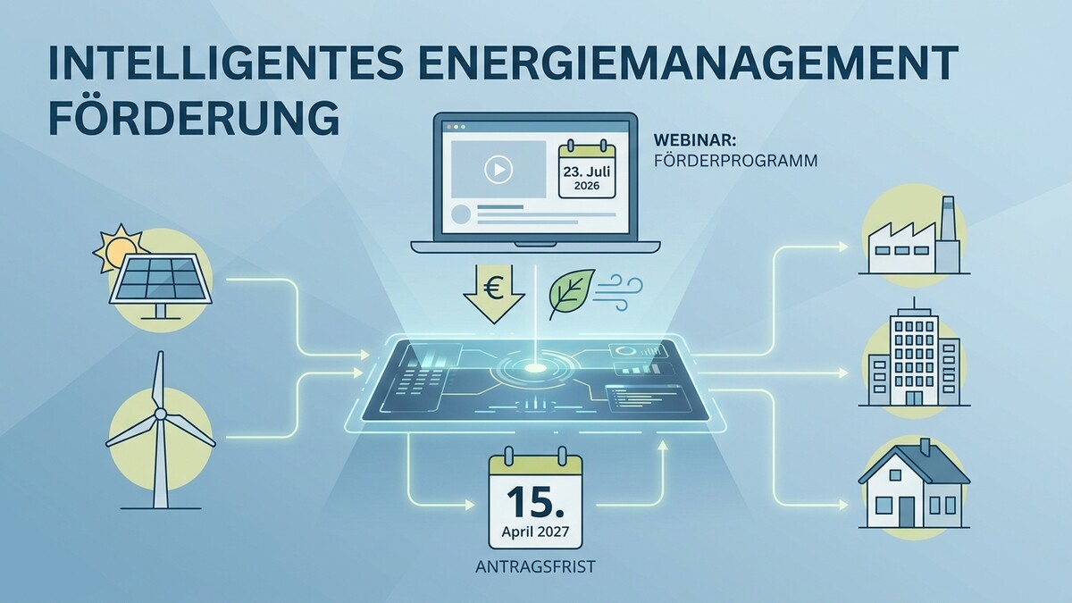 Intelligentes Energiemanagement: Webinar und Förderprogramm mit Antragsfrist 15. April 2027