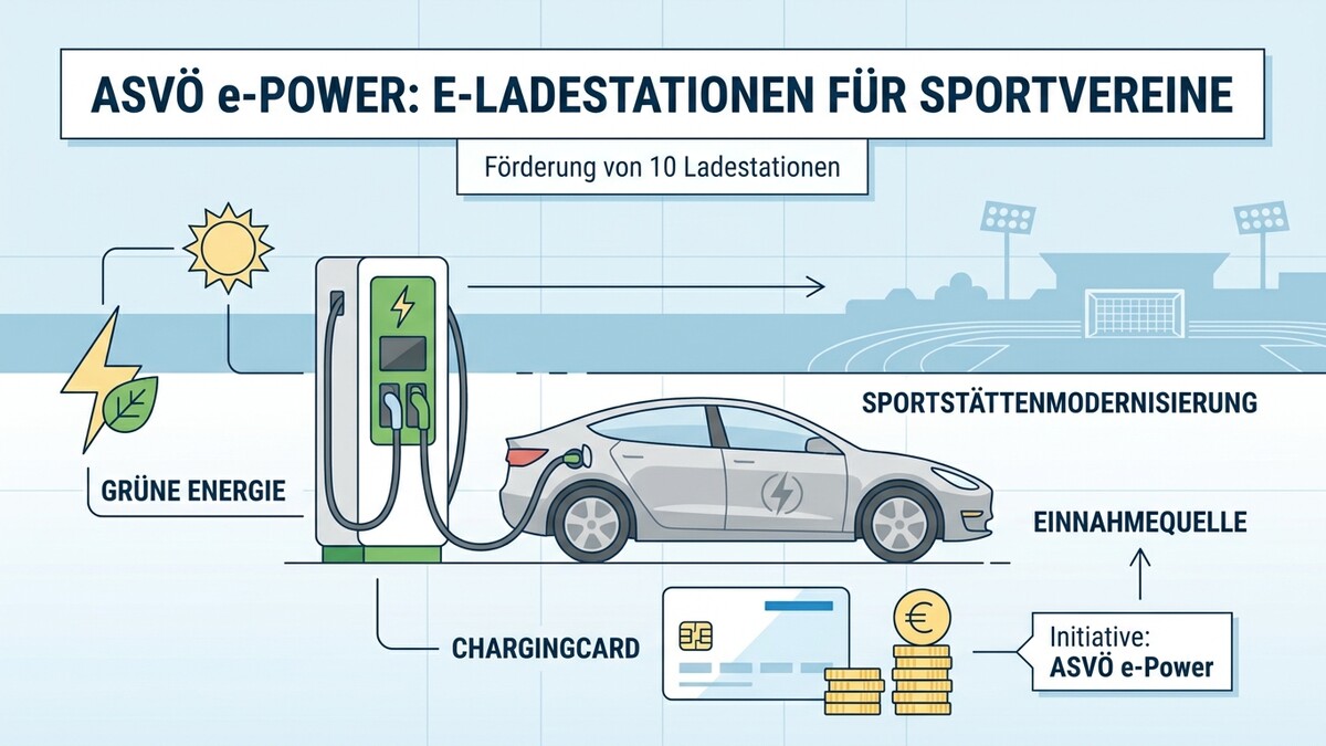 ASVÖ e-Power: E-Ladestationen für Sportvereine, grüne Energie, Auto, Chargingcard, Sportstättenmodernisierung