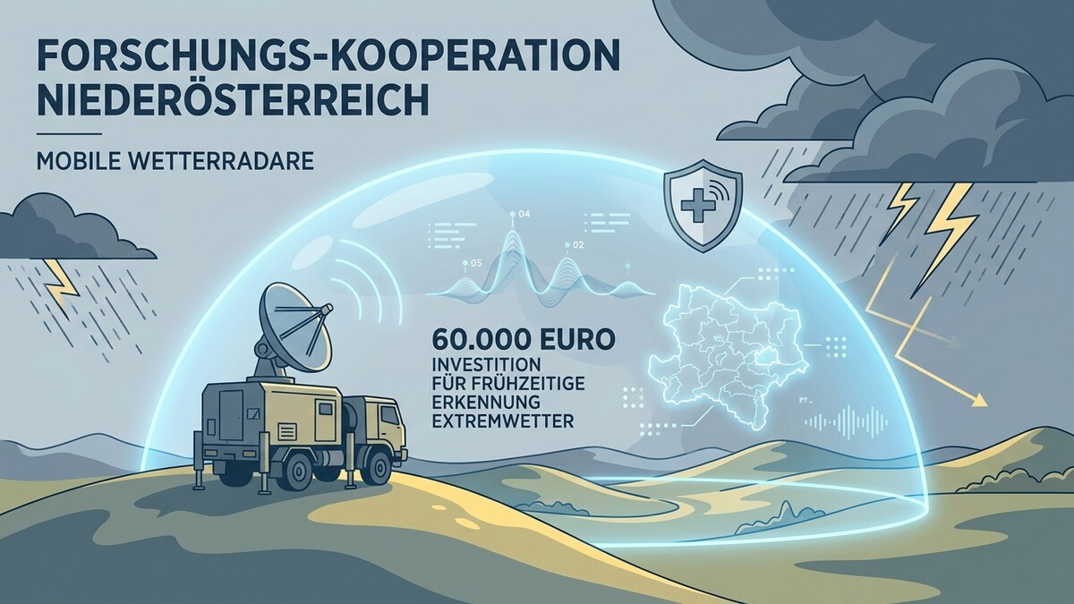 Forschungs-Kooperation Niederösterreich: Mobile Wetterradare erkennen Extremwetter mit 60.000 Euro Investition.