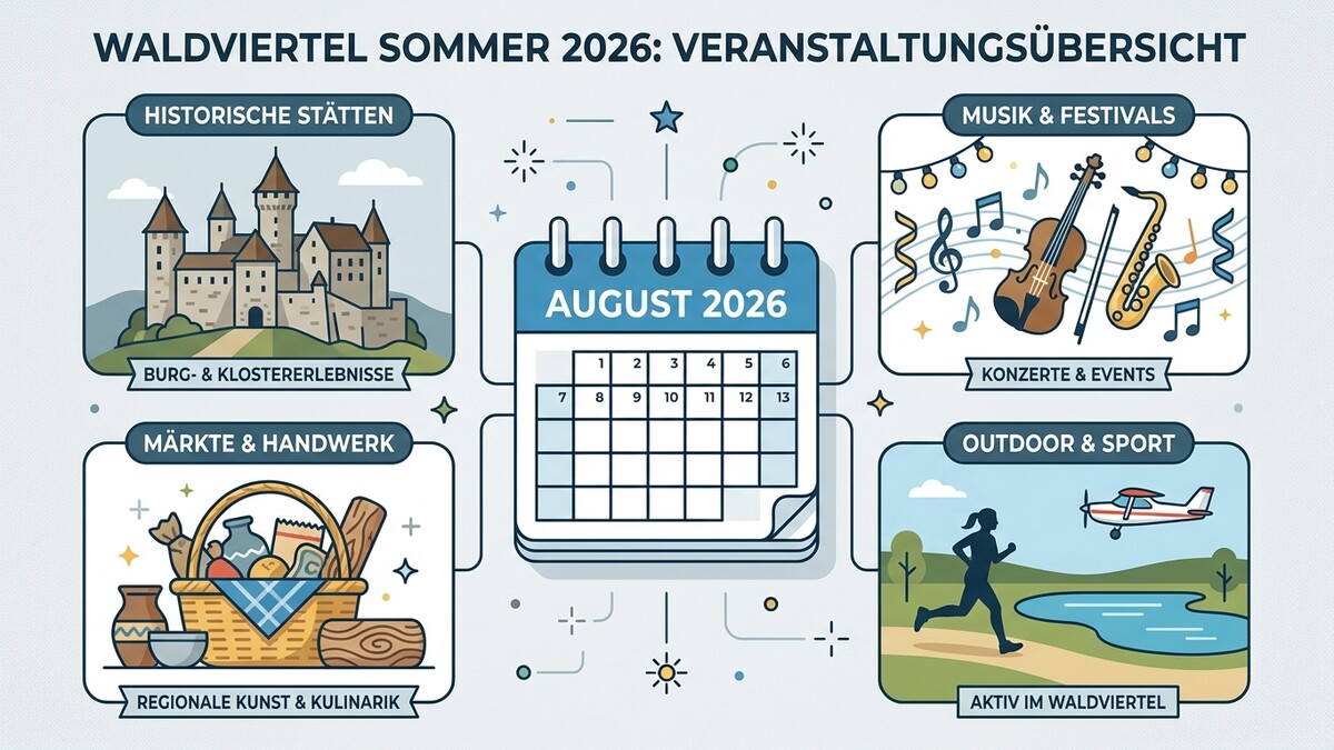 Waldviertel Sommer 2026 Veranstaltungskalender mit Burgen, Musik, Märkten und Sportaktivitäten