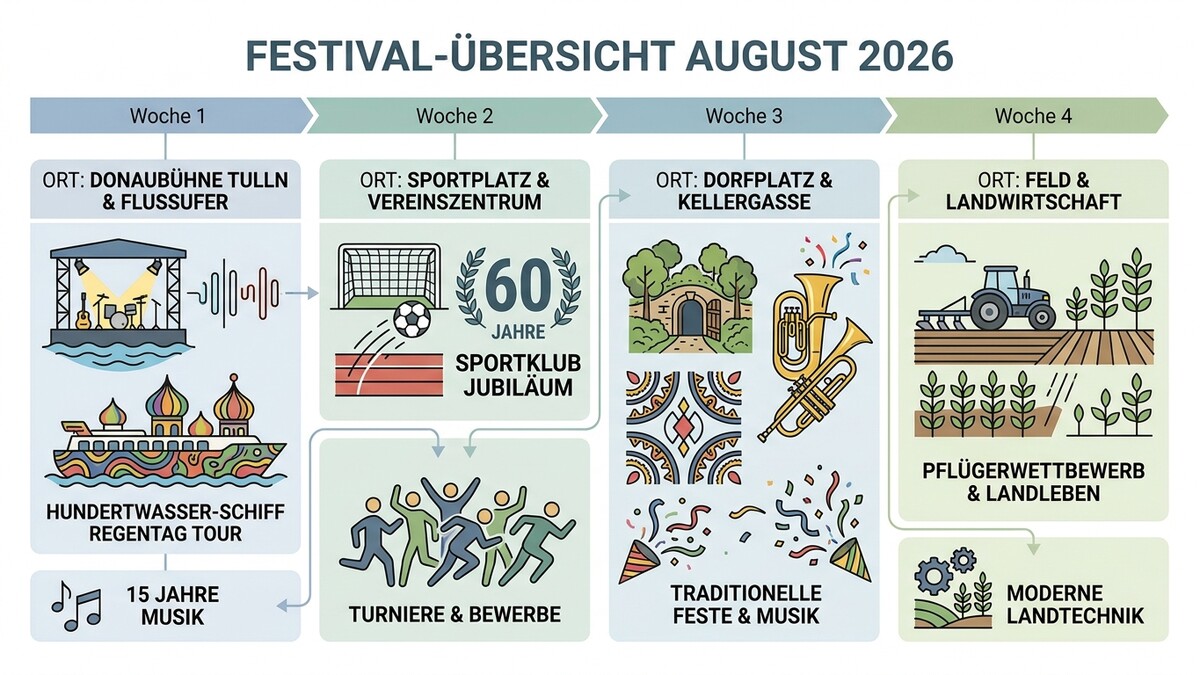 Hundertwasser-Schiff REGENTAG Führungen am 4. August 2026 in Tulln, 10-11 Uhr