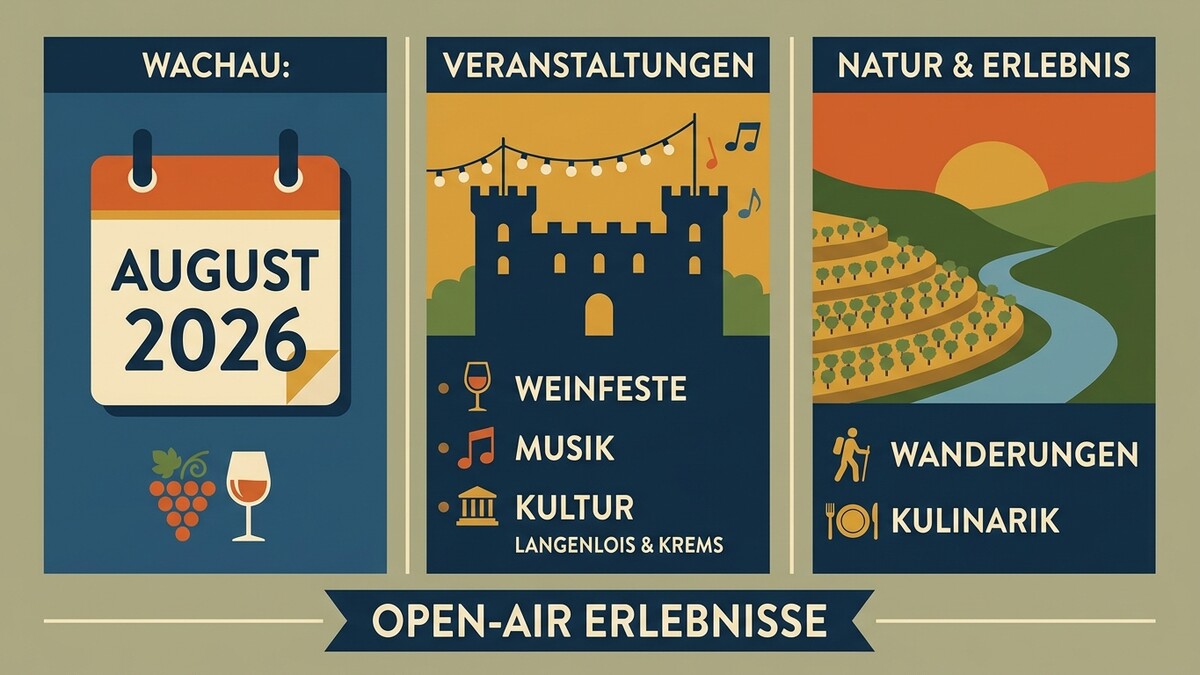 Wachau August 2026 Kalender mit Veranstaltungen, Natur und Kulinarik