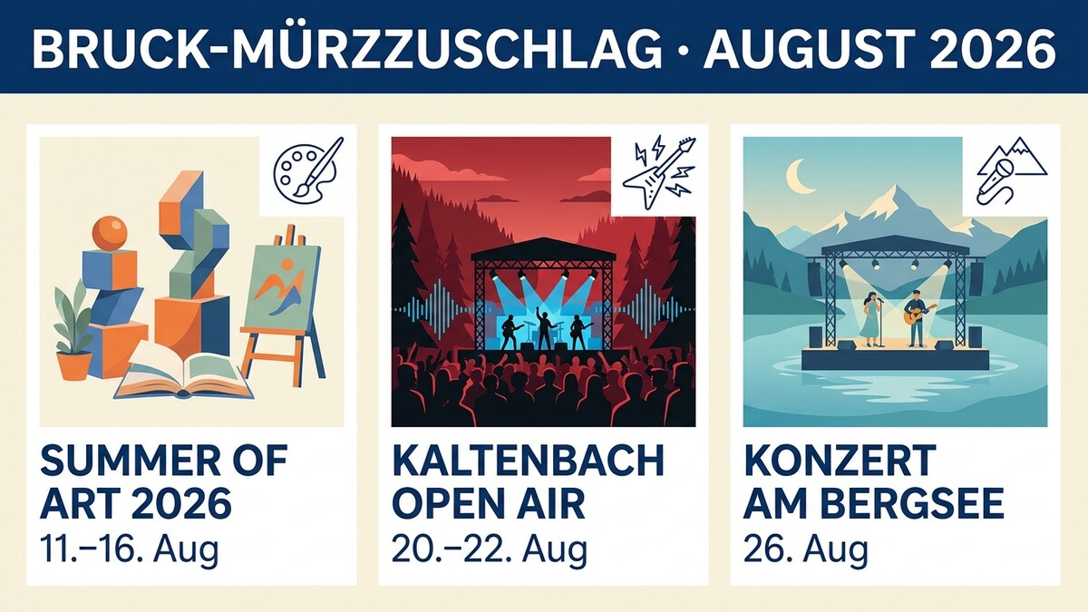 Bruck-Mürzzuschlag: Sommer der Kunst, Open Air und Konzert am Bergsee im August 2026