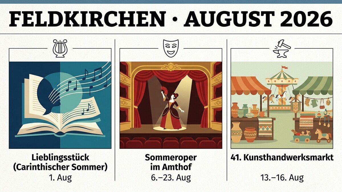 Feldkirchen August 2026: Musik, Oper und Handwerksmarkt in Kärnten