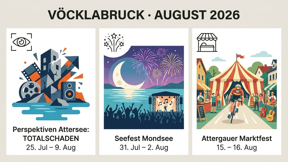 Vöcklabruck: Veranstaltungsposter mit Seefest Mondsee und Attergauer Marktfest