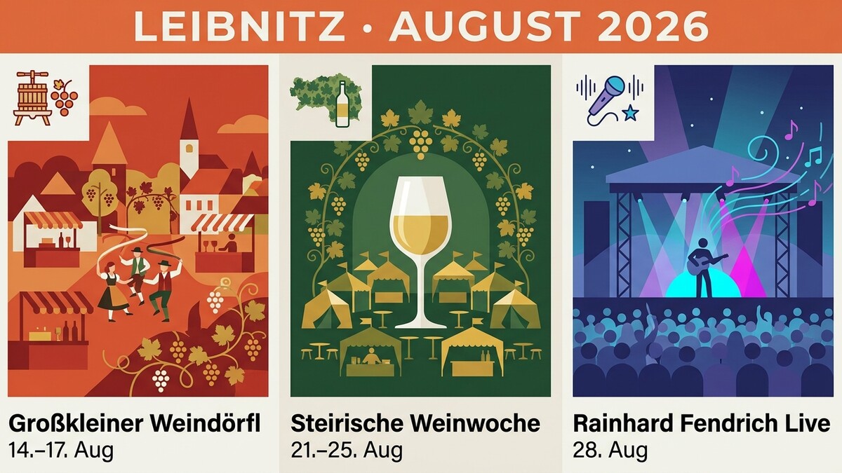 Leibnitz August 2026: Weindörfl, Weinwoche und Reinhard Fendrich Live-Konzert
