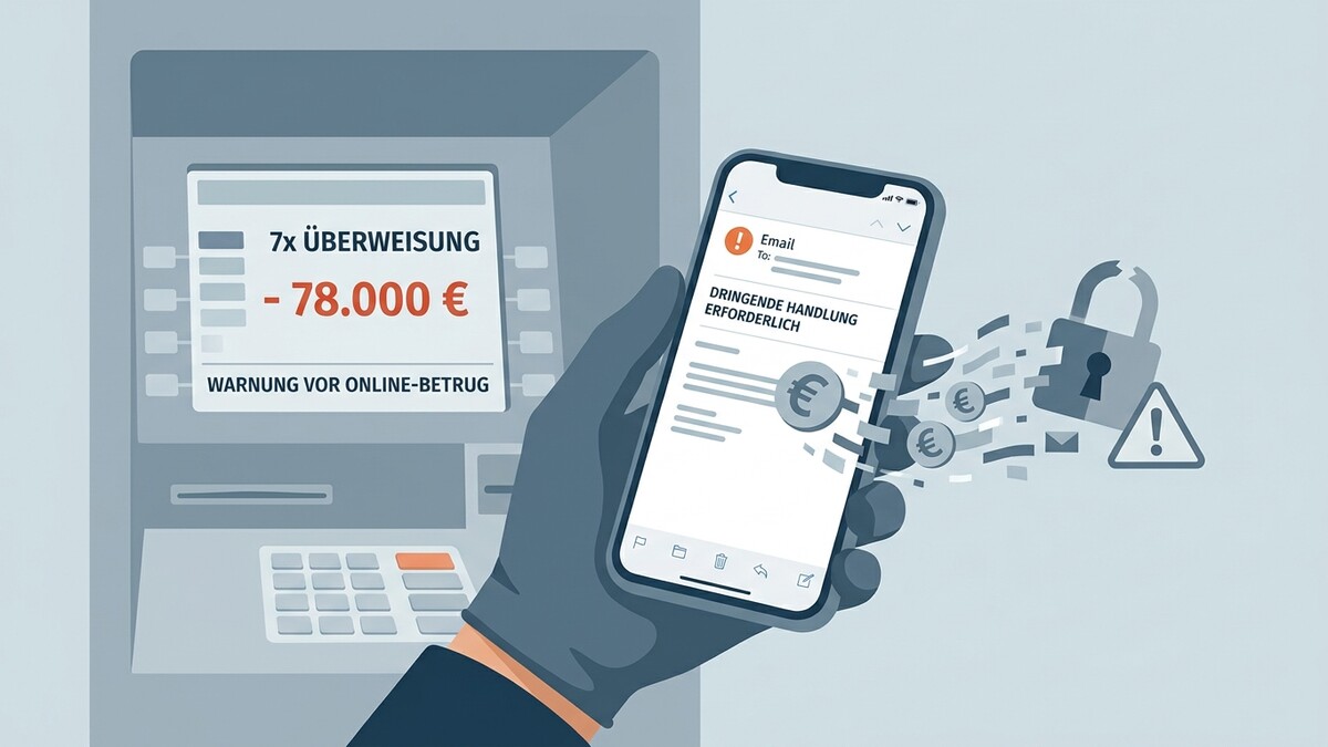 Online-Betrug: Warnung vor 7 Überweisungen über 78.000 € am Bankomaten