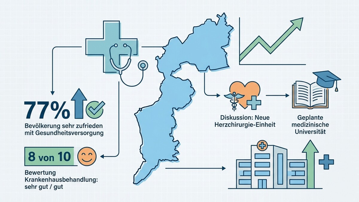 Gesundheitsversorgung in Österreich: 77% Zufriedenheit, 8/10 gut bewertete Krankenhausbehandlungen, neue Herzchirurgie, medizinische Universität