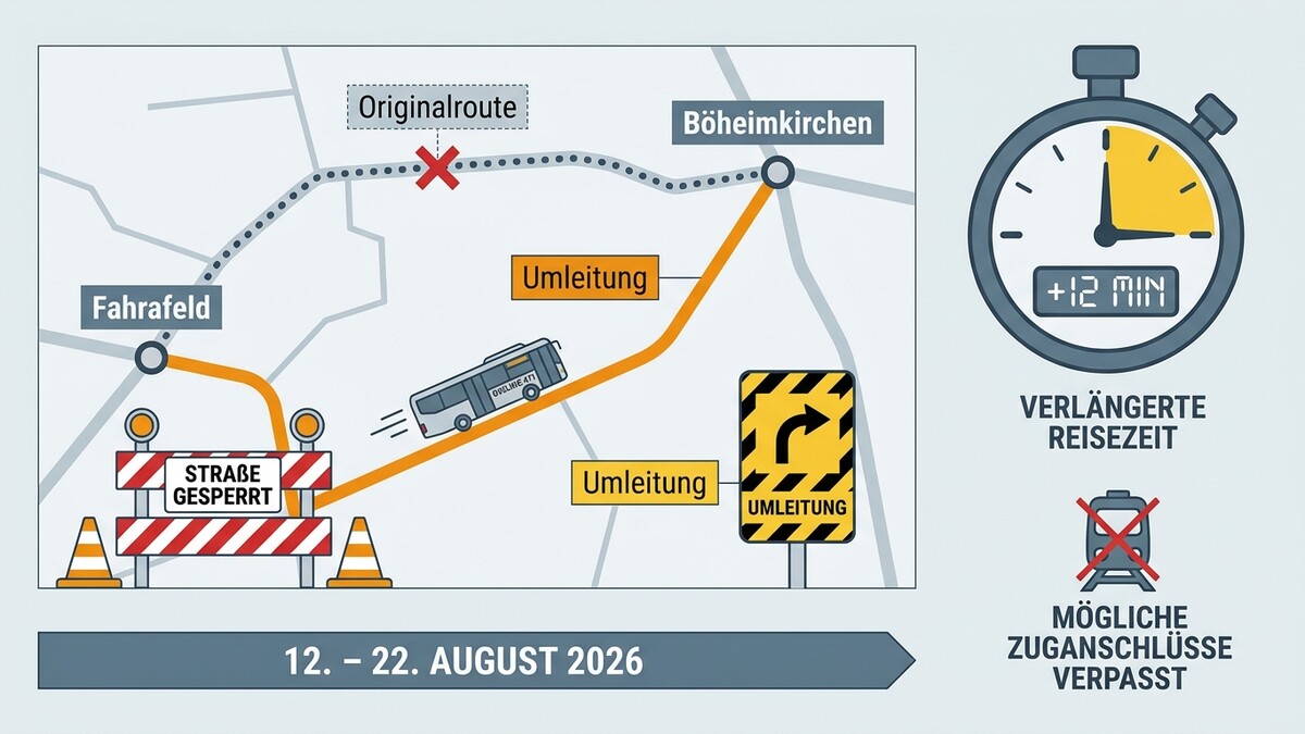 Umleitung bei Böheimkirchen: Verlängerte Reisezeit um 12 Minuten, Zuganschlüsse verpasst
