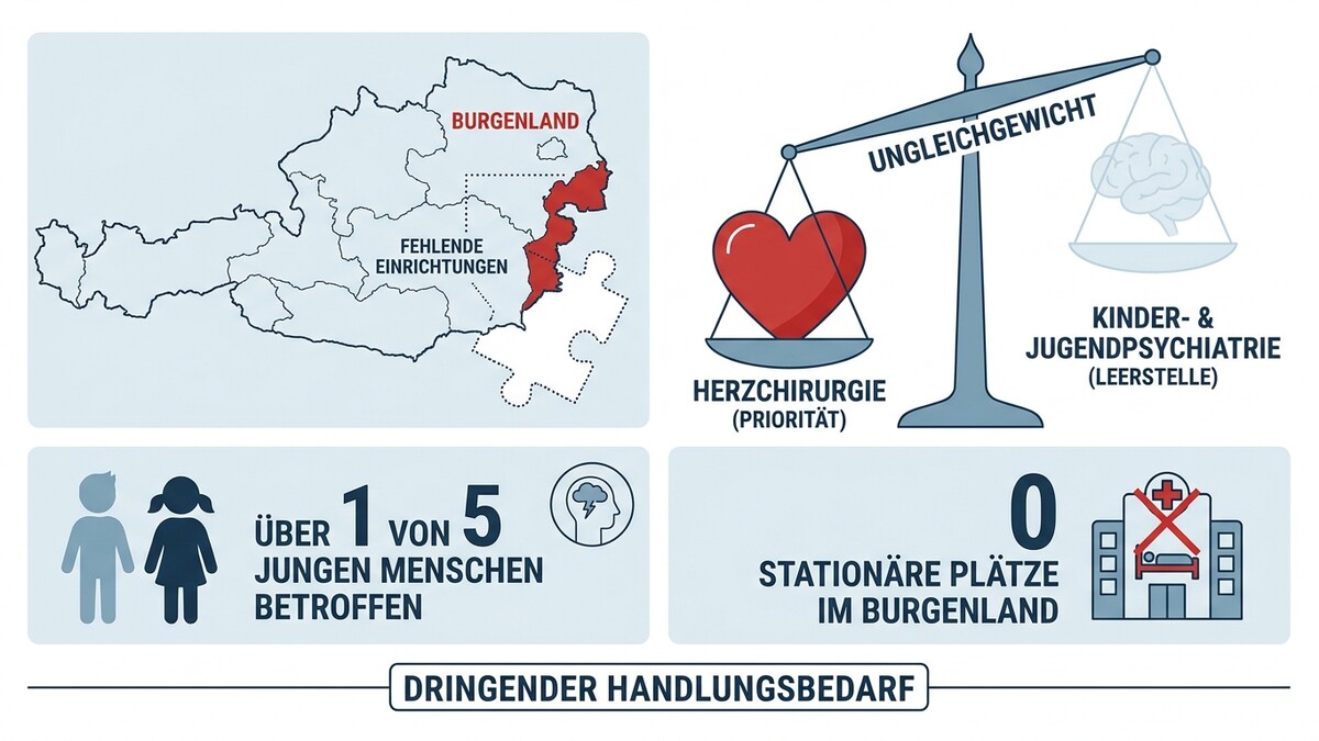 Burgenland: Fehlende Einrichtungen und 0 stationäre Plätze in Kinder- & Jugendpsychiatrie