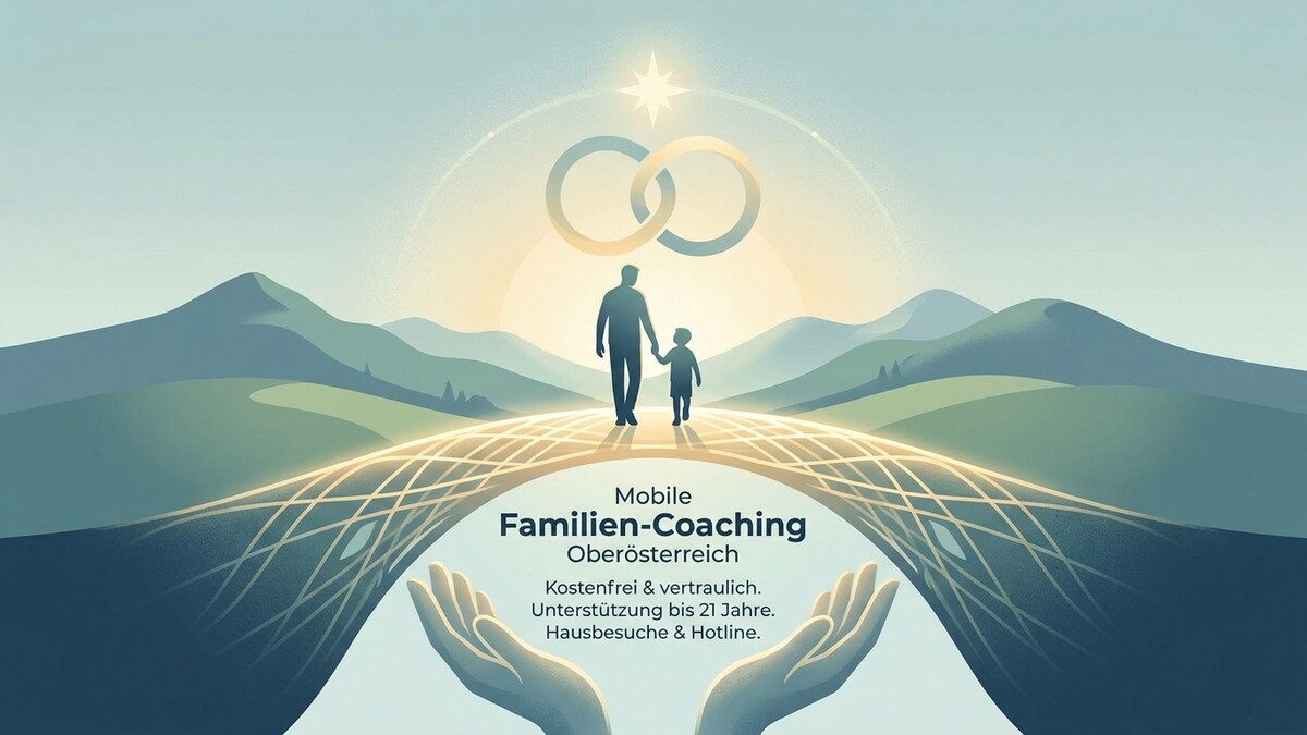 Familien-Coaching Oberösterreich: Vater und Kind gehen Hand in Hand über Brücke