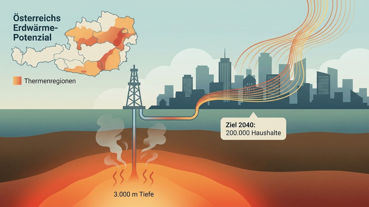 Erdwärmepotenzial Österreich: Bohrplattform fördert Wärme für 200.000 Haushalte bis 2040