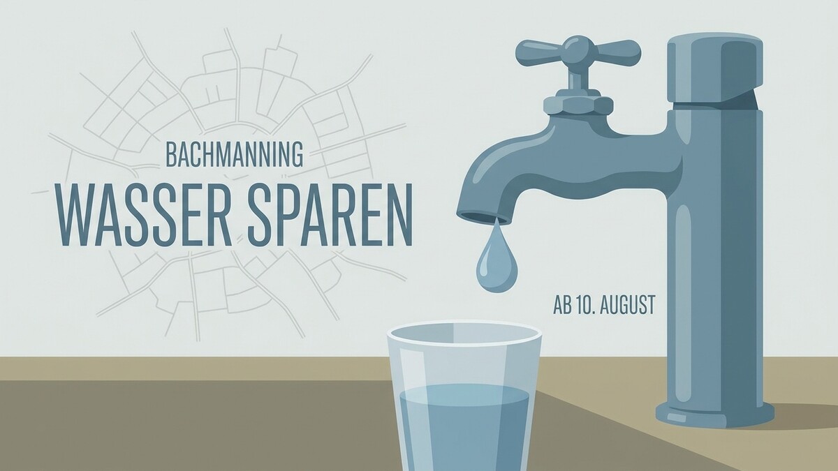 Wasser sparen Bachmaning: Tropfender Wasserhahn über Glas ab 10. August