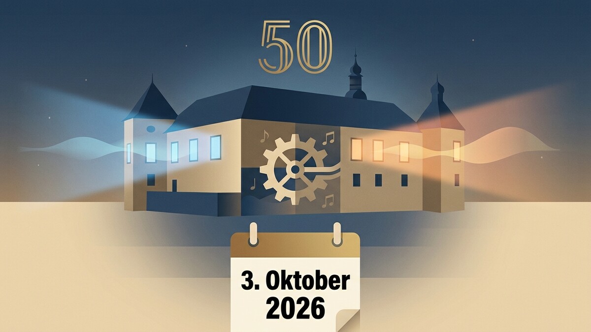 50-Jahr-Feier mit Kalender 3. Oktober 2026 vor Schloss