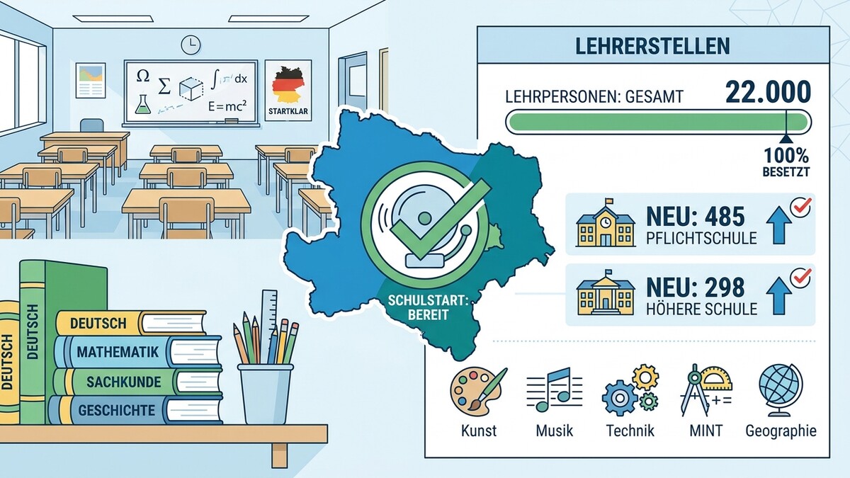 Lehrerstellen in Österreich: 22.000 Lehrpersonen gesamt, 485 neu an Pflichtschulen, 298 neu an höheren Schulen