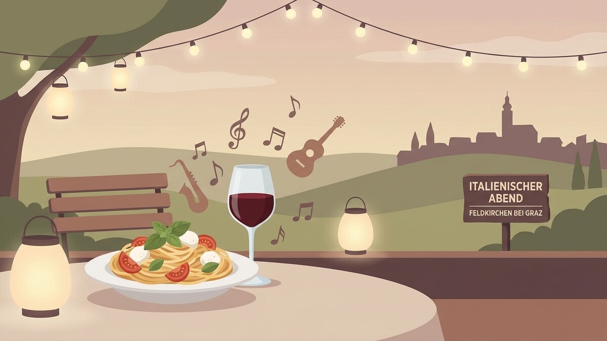 Italienischer Abend in Feldkirchen bei Graz mit Pasta, Wein und Musik