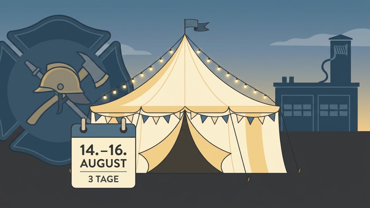 Feuerwehrfest mit Zelt und Kalender 14.-16. August