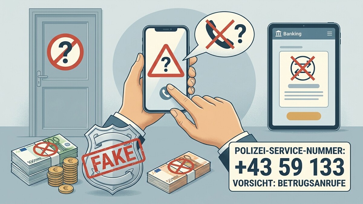 Betrugsanrufe: Warnung vor Fake-Anrufen mit Polizei-Service-Nummer +43 59 133