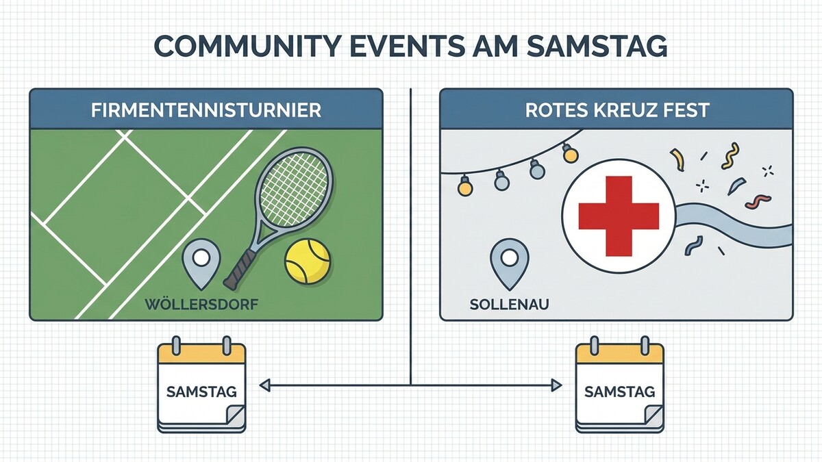 Community Events am Samstag: Tennisturnier in Wöllersdorf und Rot Kreuz Fest in Sollenau