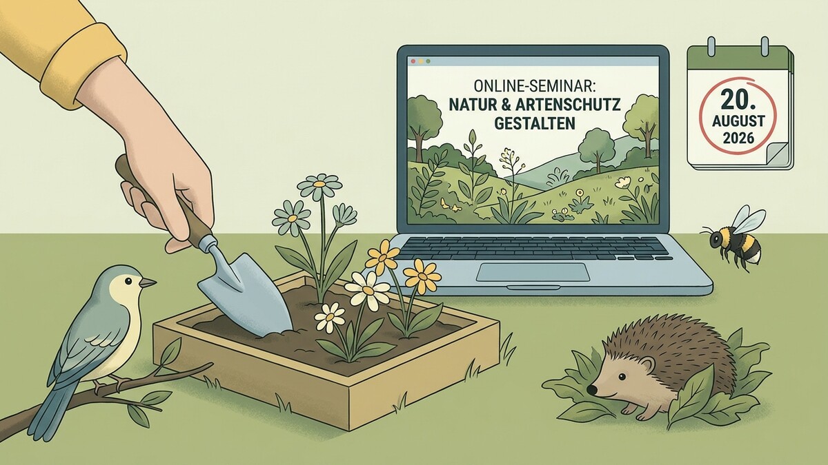 Online-Seminar Natur & Artenschutz: Vogel, Igel, Biene und Laptop
