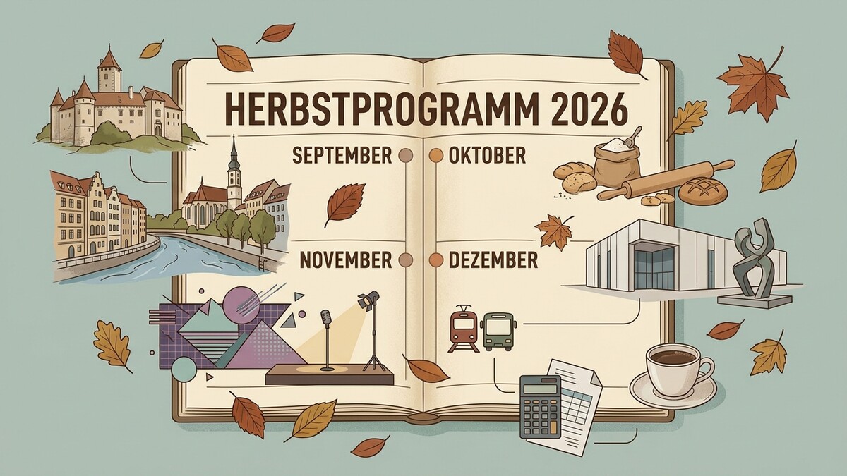 Herbstprogramm 2026: Burg, Stadt, Kirche, Bäckerei, Bühne, Züge, Museum, Skulptur, Kaffee