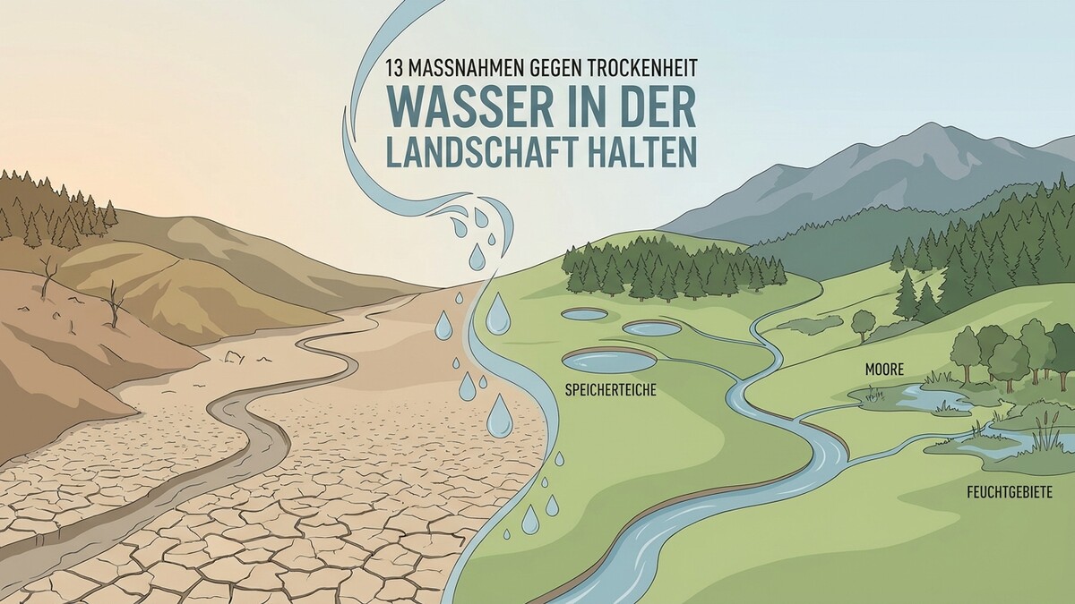 Trockenheit: Wasser in der Landschaft halten, mit trockenen und feuchten Zonen