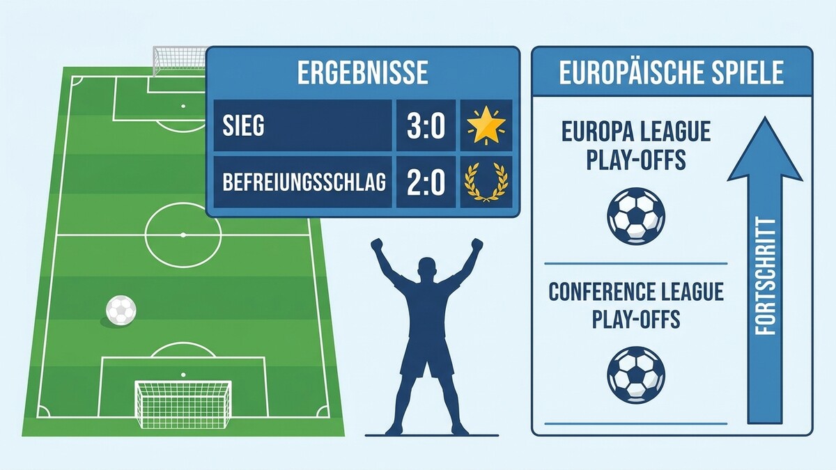 Fußballergebnis und europäische Spiele mit Fortschrittspfeil