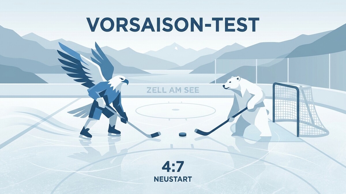 Eishockey-Vorsaison-Test in Zell am See: Adler gegen Eisbär