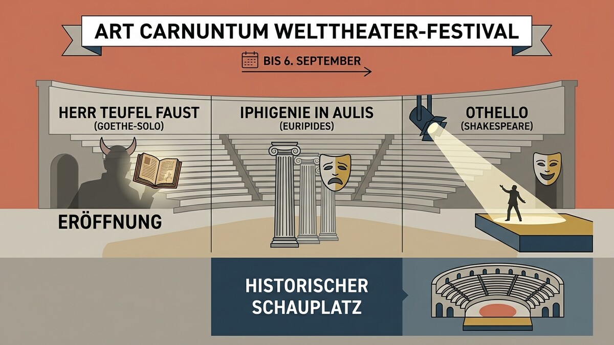 ART Carnuntum Welttheater-Festival mit Faust, Iphigenie und Othello bis 6. September