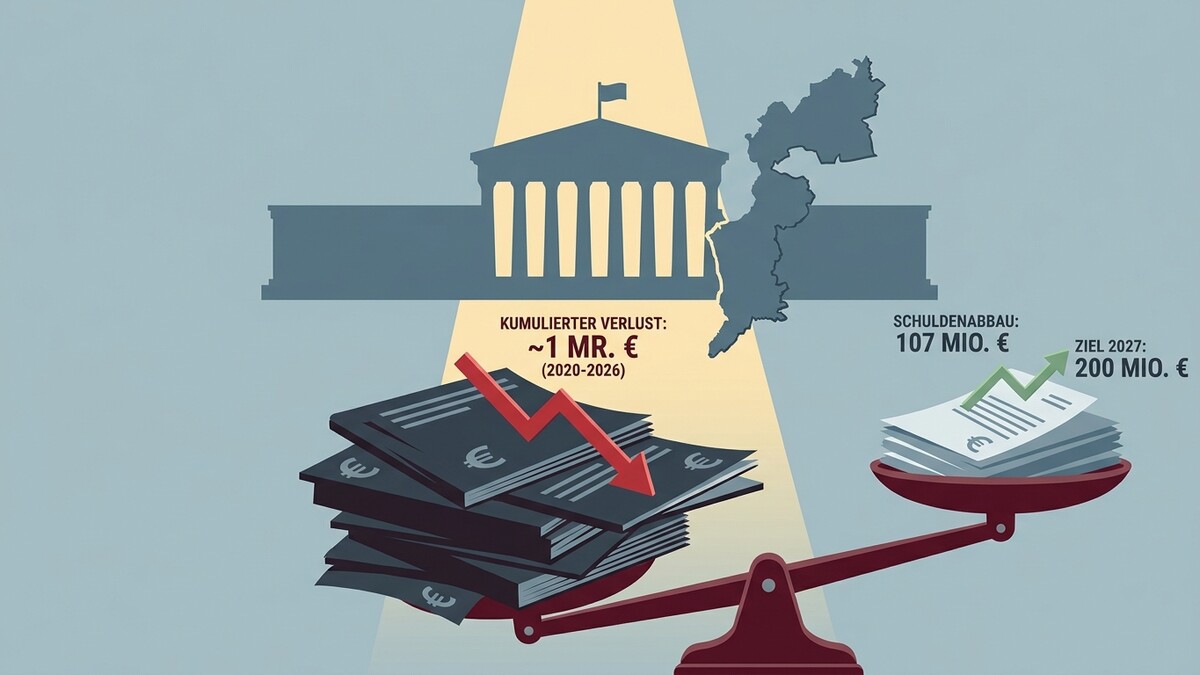 Schuldenabbau: 107 Mio. € Ziel 2027: 200 Mio. € kumulierter Verlust ~1 Mrd. €