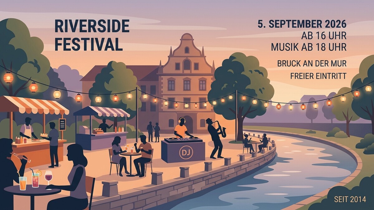 Riverside Festival Bruck an der Mur mit DJ und Saxophonist am 5. September 2026